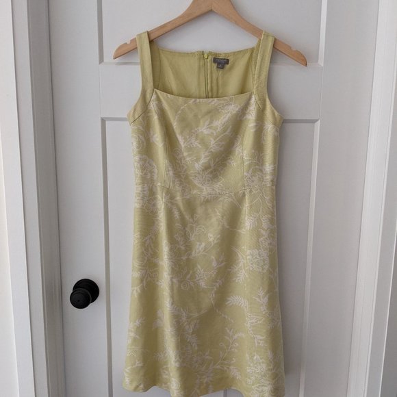 Silk Sundress Ann Taylor 6P Lime Yellow Green - Picture 1 of 5